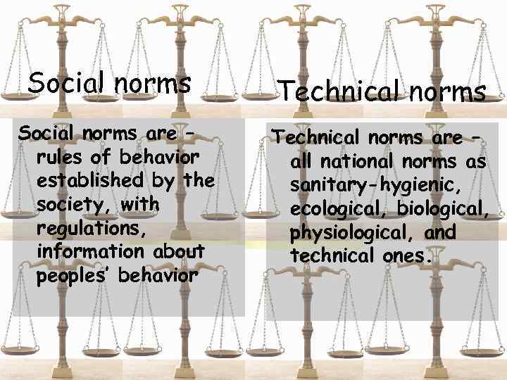 Social norms are – rules of behavior established by the society, with regulations, information