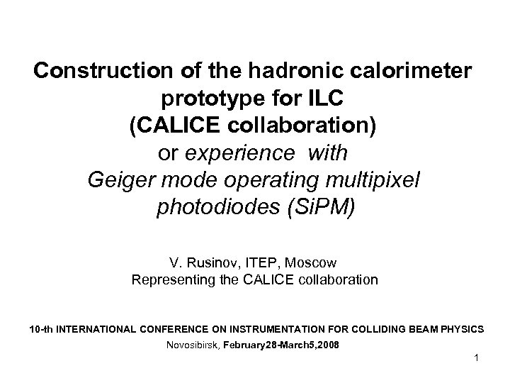 Construction of the hadronic calorimeter prototype for ILC (CALICE collaboration) or experience with Geiger