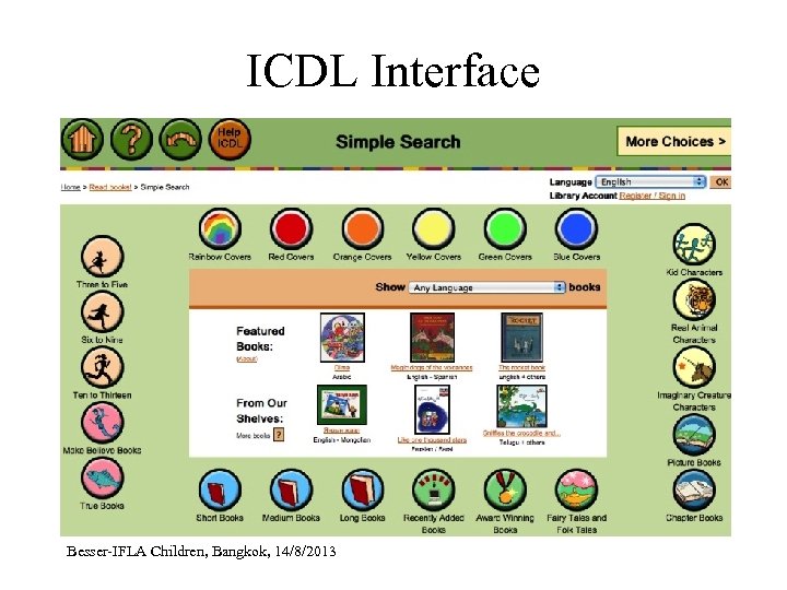 ICDL Interface Besser-IFLA Children, Bangkok, 14/8/2013 