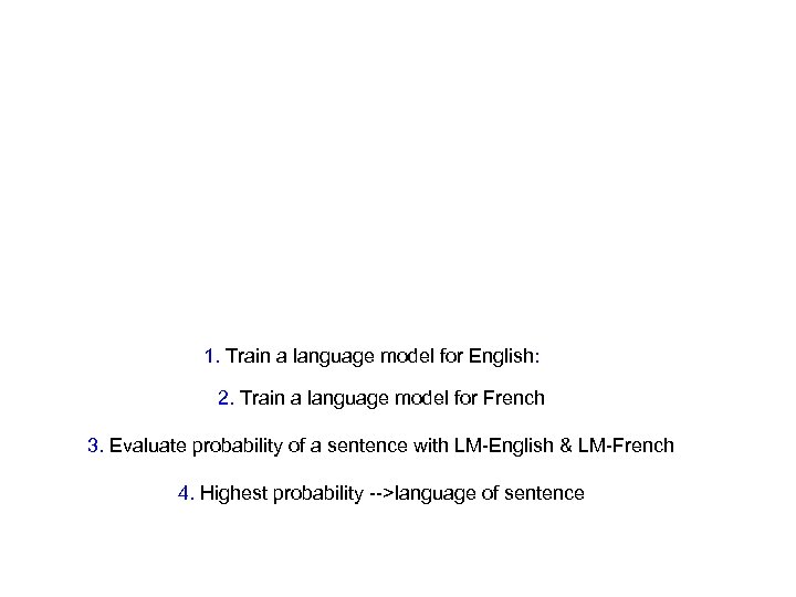 1. Train a language model for English: 2. Train a language model for French