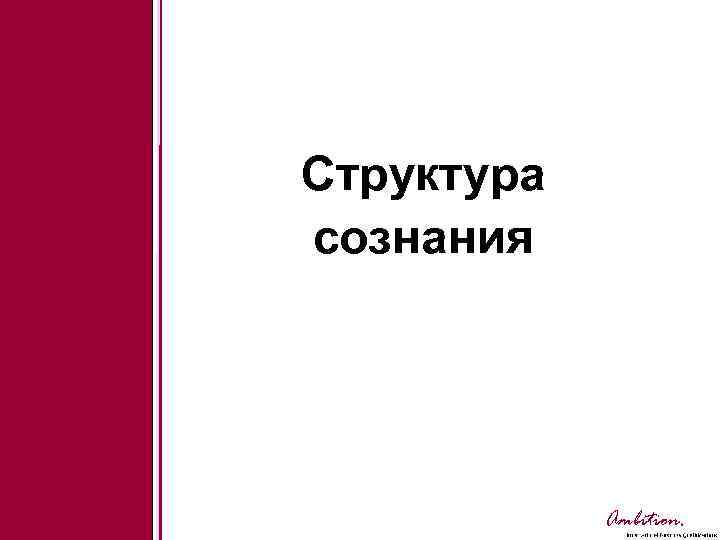 Структура сознания Ambition. 