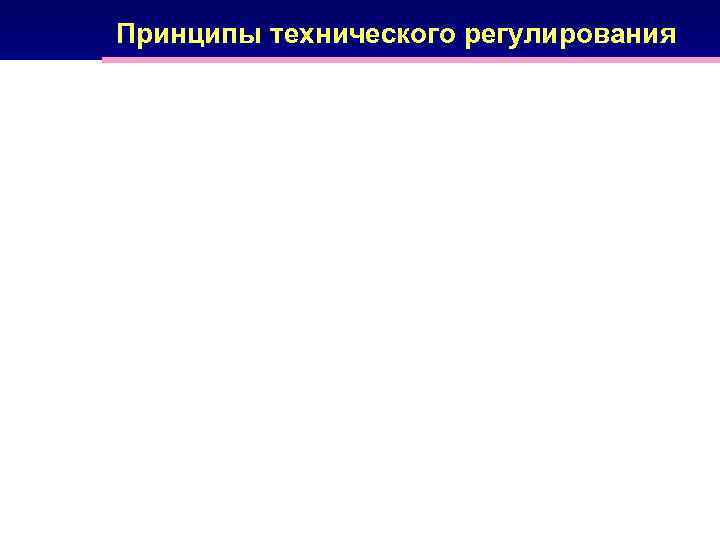 Принципы технического регулирования 