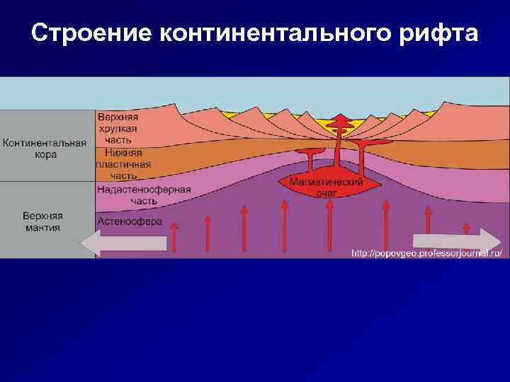 Строение континентального рифта 