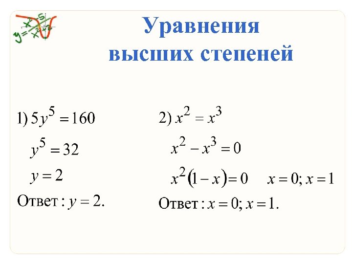 Уравнения высших степеней