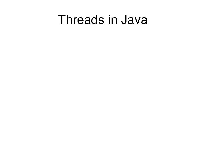 Threads in Java 