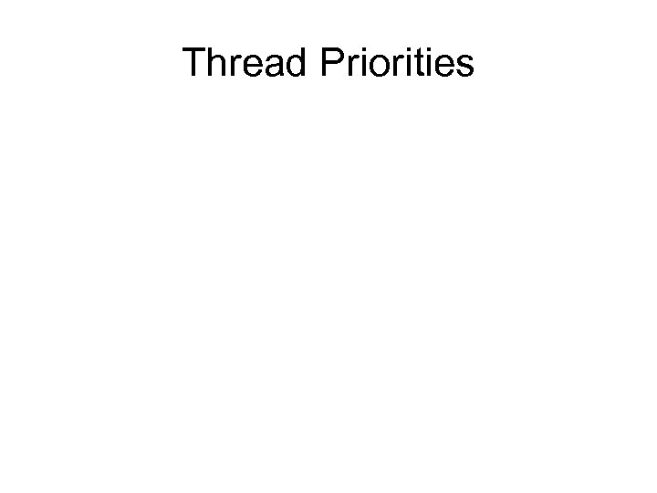 Thread Priorities 