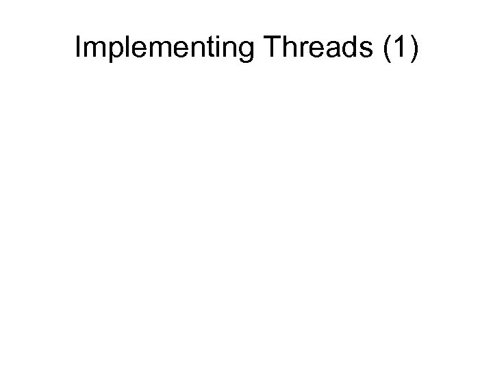Implementing Threads (1) 
