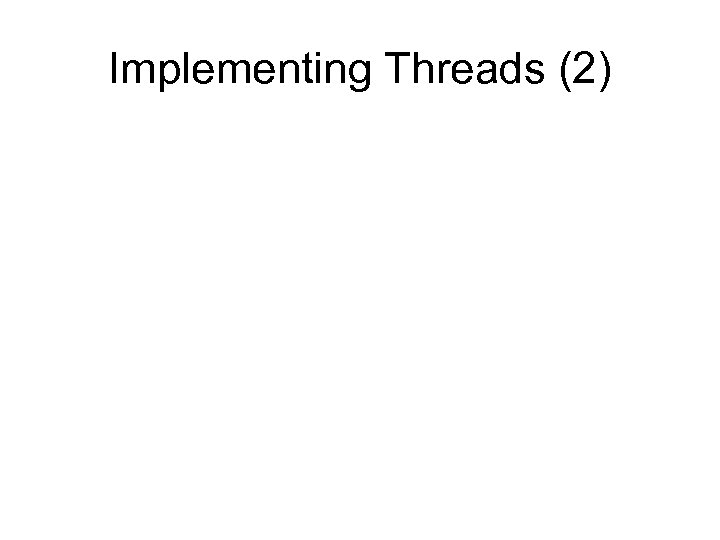 Implementing Threads (2) 