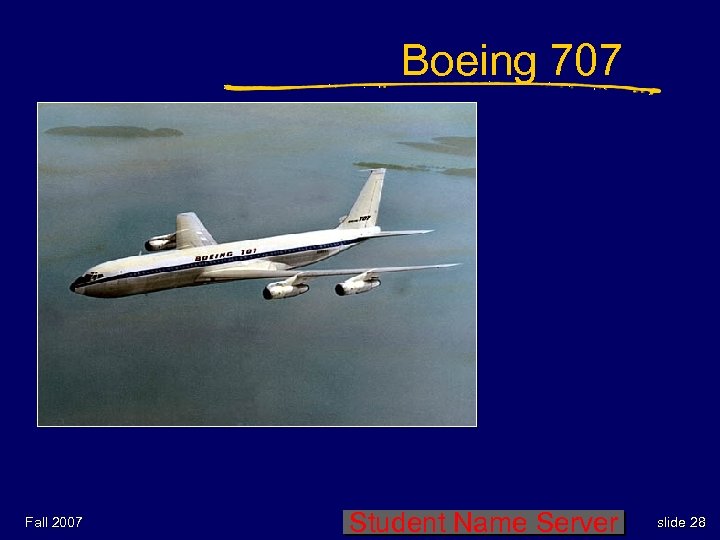 Boeing 707 Fall 2007 Student Name Server slide 28 