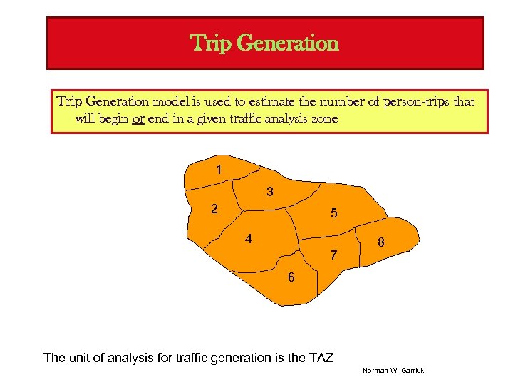 Trip Generation model is used to estimate the number of person-trips that will begin