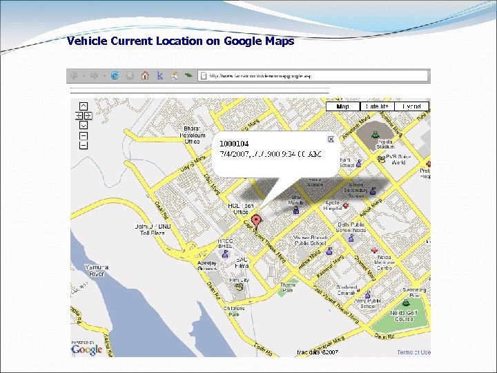 Vehicle Current Location on Google Maps 