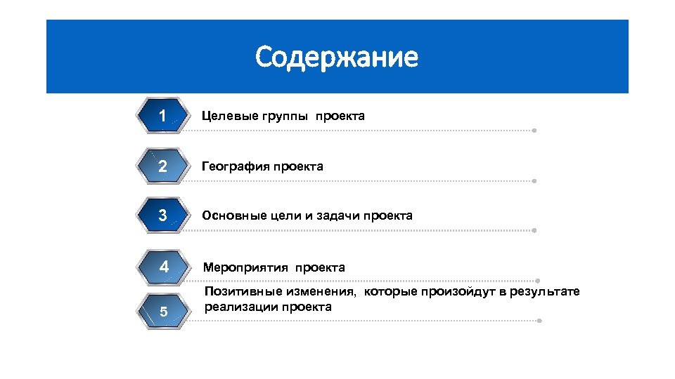 Содержание 1 Целевые группы проекта 2 География проекта 3 Основные цели и задачи проекта