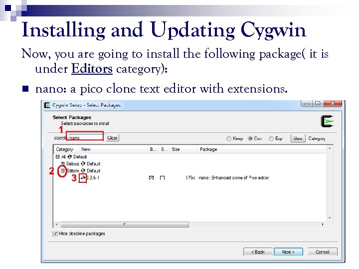 Installing and Updating Cygwin Now, you are going to install the following package( it