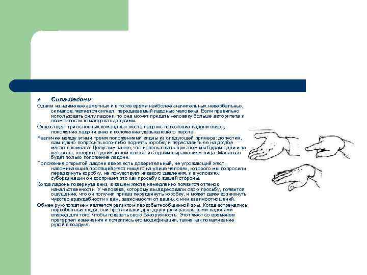  « Сила Ладони Одним из наименее заметных и в то же время наиболее