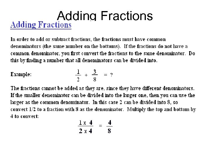 Adding Fractions 