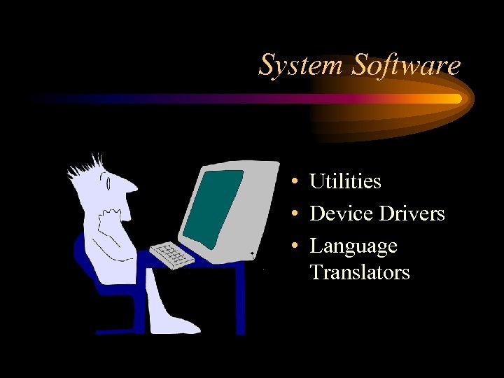 System Software • Utilities • Device Drivers • Language Translators 