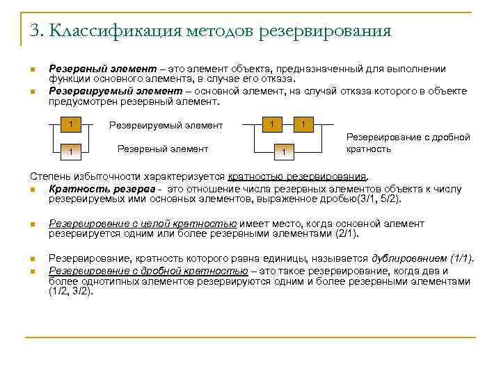 Резервирование элементов системы