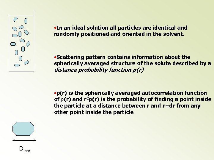  • In an ideal solution all particles are identical and randomly positioned and