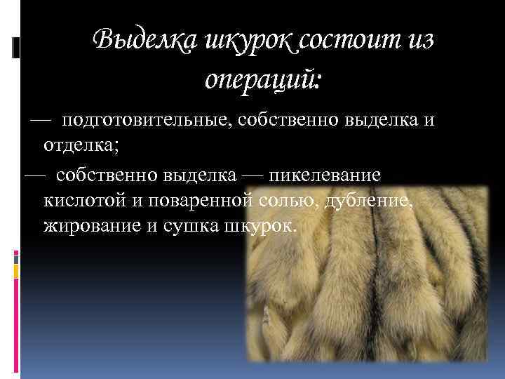 Заполните схему указав операции превращения шкуры в кожу