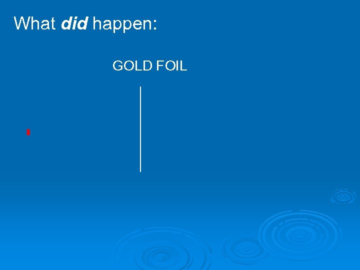 What did happen: GOLD FOIL 