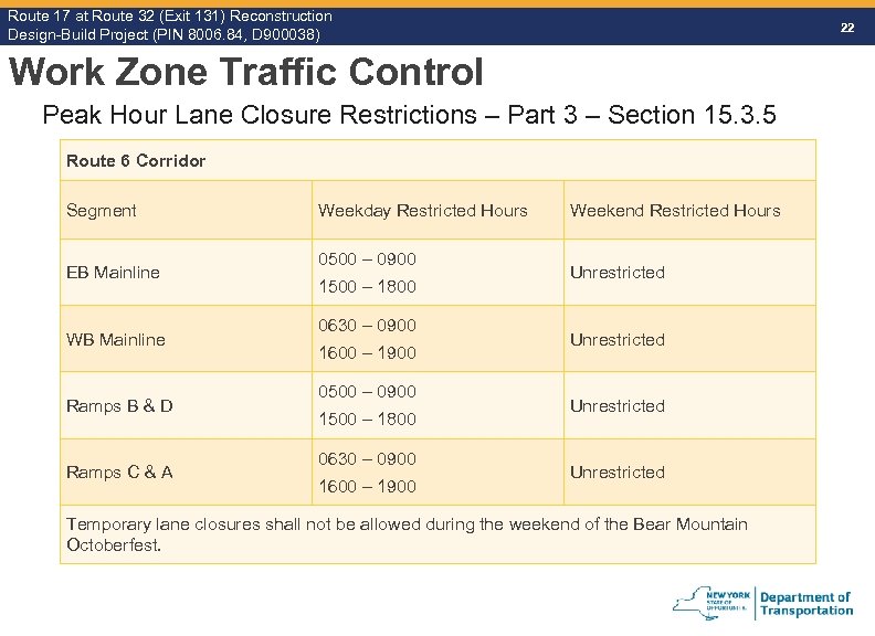 Route 17 at Route 32 (Exit 131) Reconstruction Route Design-Build Project (PIN 8006. 84,