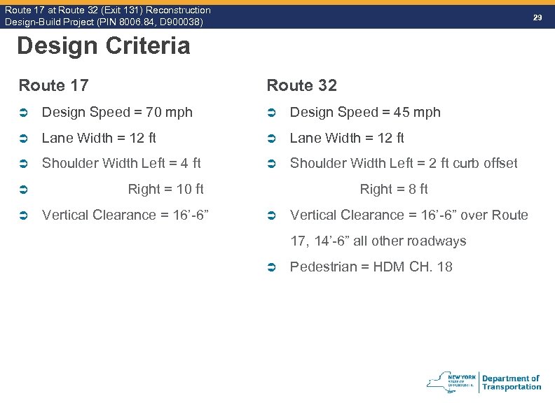 Route 17 at Route 32 (Exit 131) Reconstruction Route Design-Build Project (PIN 8006. 84,