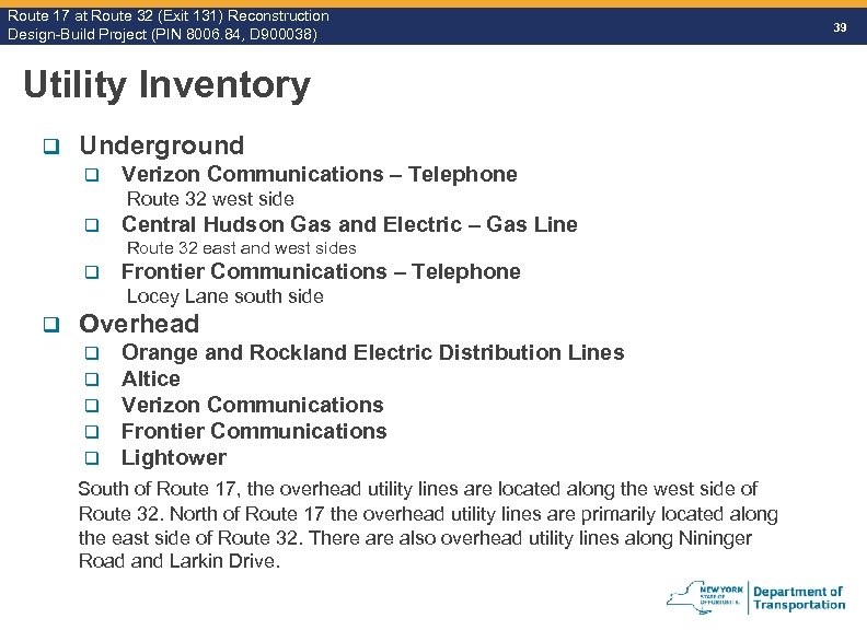 Route 17 at Route 32 (Exit 131) Reconstruction Route Design-Build Project (PIN 8006. 84,