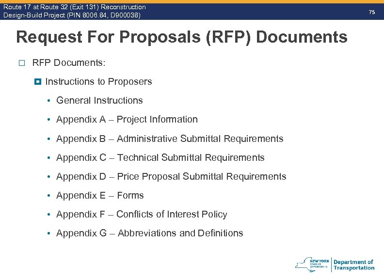 Route 17 at Route 32 (Exit 131) Reconstruction Route Design-Build Project (PIN 8006. 84,