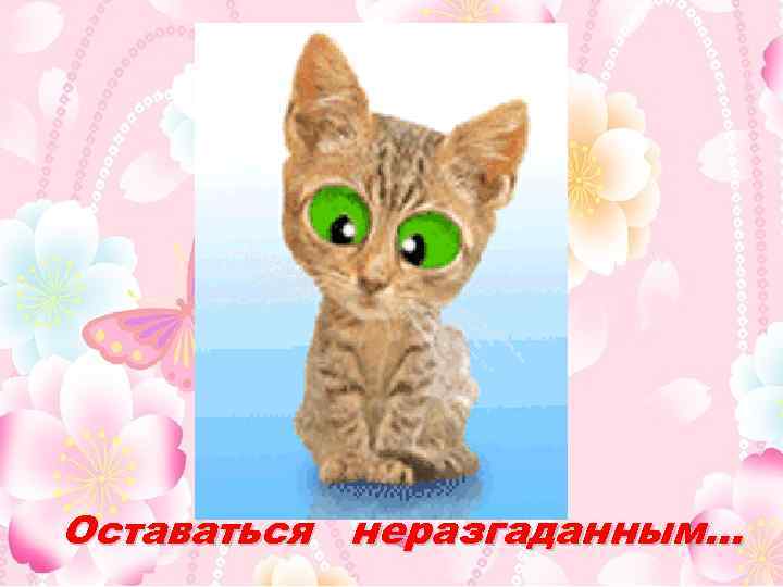 Оставаться неразгаданным… 