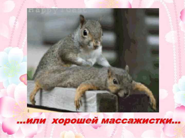 …или хорошей массажистки… 