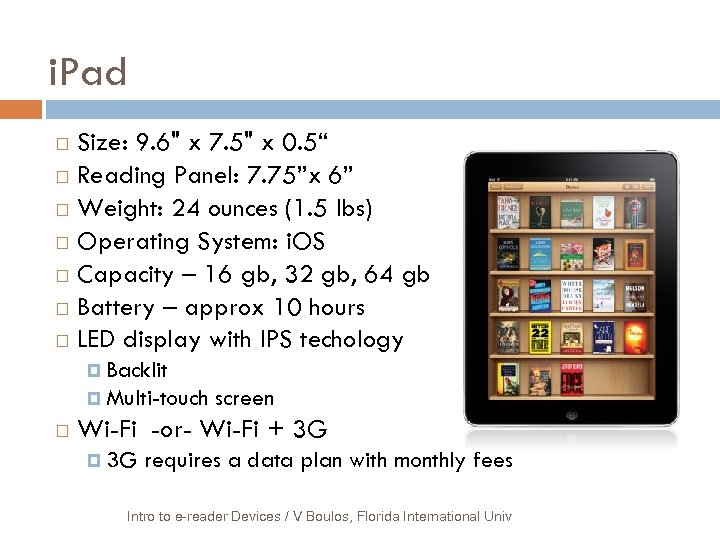 i. Pad Size: 9. 6" x 7. 5" x 0. 5“ Reading Panel: 7.