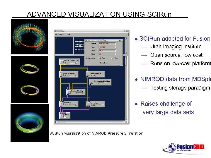ADVANCED VISUALIZATION USING SCIRun l SCIRun adapted for Fusion — Utah Imaging Institute —