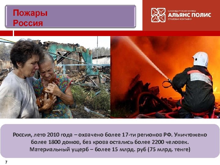 Россия, лето 2010 года – охвачено более 17 -ти регионов РФ. Уничтожено более 1800