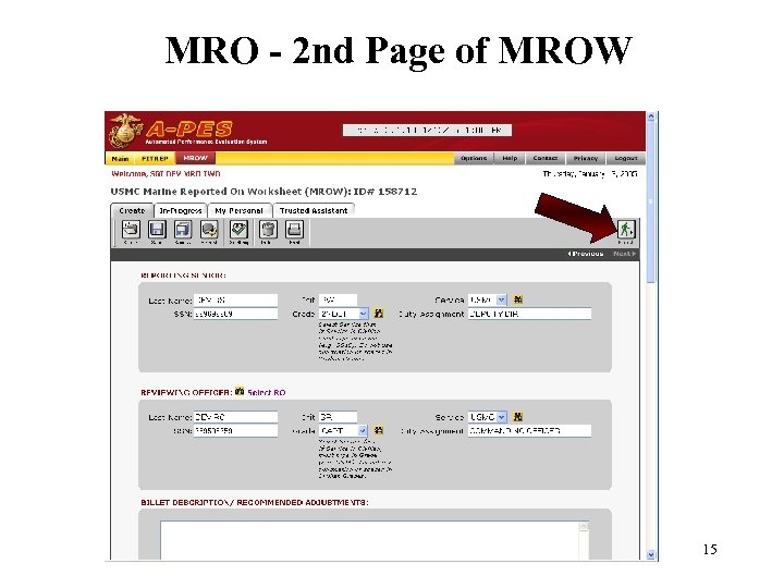 MRO - 2 nd Page of MROW 15 