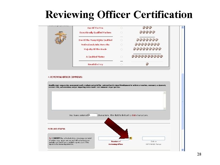 Reviewing Officer Certification 28 