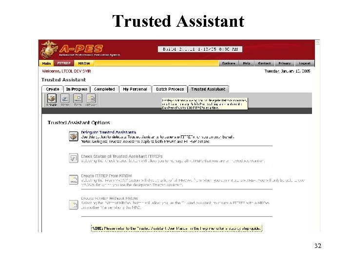 Trusted Assistant 32 