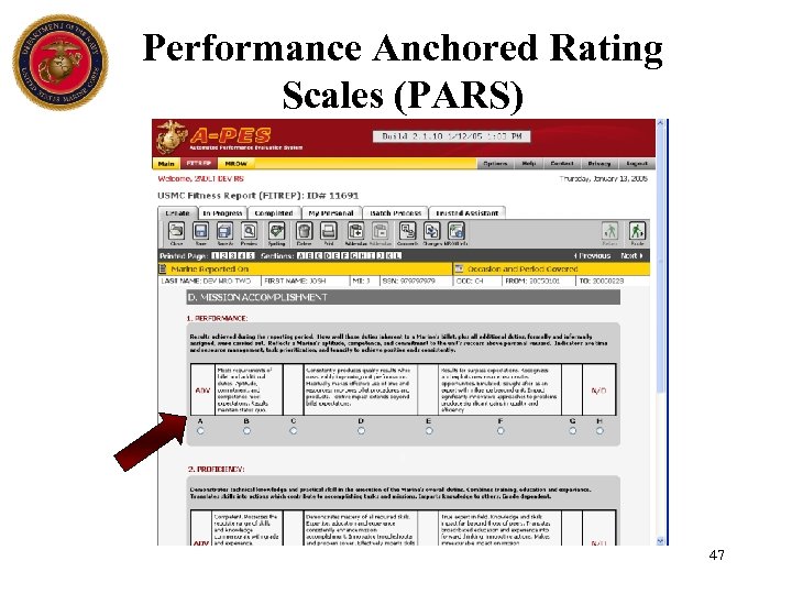 Performance Anchored Rating Scales (PARS) 47 