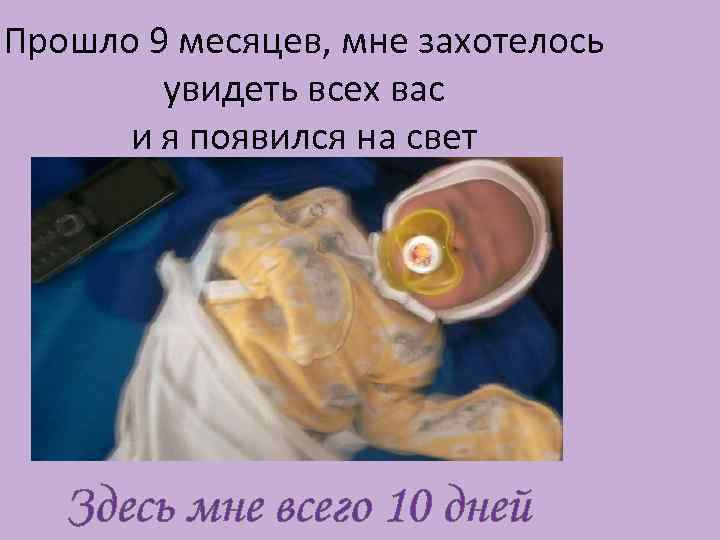 Прошло 9 месяцев, мне захотелось увидеть всех вас и я появился на свет Здесь
