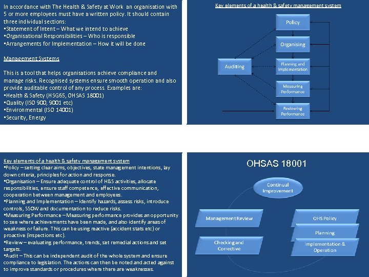 In accordance with The Health & Safety at Work an organisation with 5 or