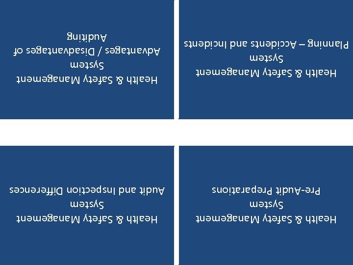 Health & Safety Management System Advantages / Disadvantages of Auditing Health & Safety Management