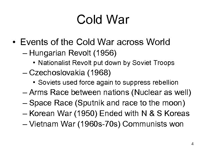 Cold War • Events of the Cold War across World – Hungarian Revolt (1956)