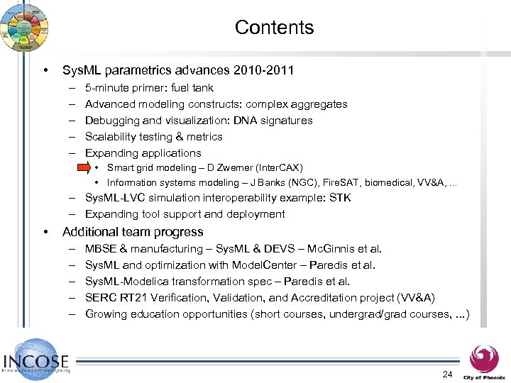 Contents • Sys. ML parametrics advances 2010 -2011 – – – 5 -minute primer: