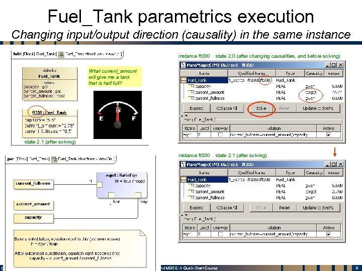 Fuel_Tank parametrics execution Changing input/output direction (causality) in the same instance ft 330 state