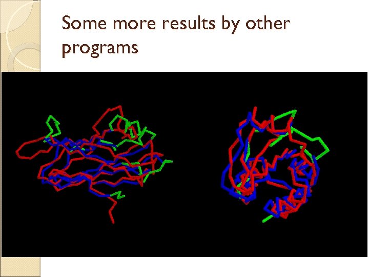 Some more results by other programs 