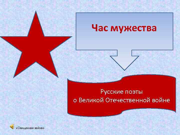 Час мужества Русские поэты о Великой Отечественной войне «Священная война» 