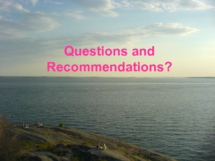 Questions and Recommendations? 