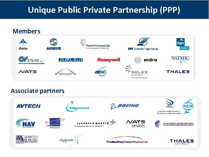 Unique Public Private Partnership (PPP) Members Associate partners 