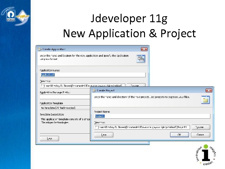 Jdeveloper 11 g New Application & Project 