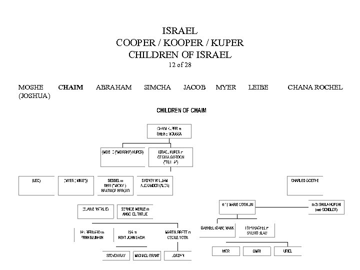 ISRAEL COOPER / KUPER CHILDREN OF ISRAEL 12 of 28 MOSHE (JOSHUA) CHAIM ABRAHAM