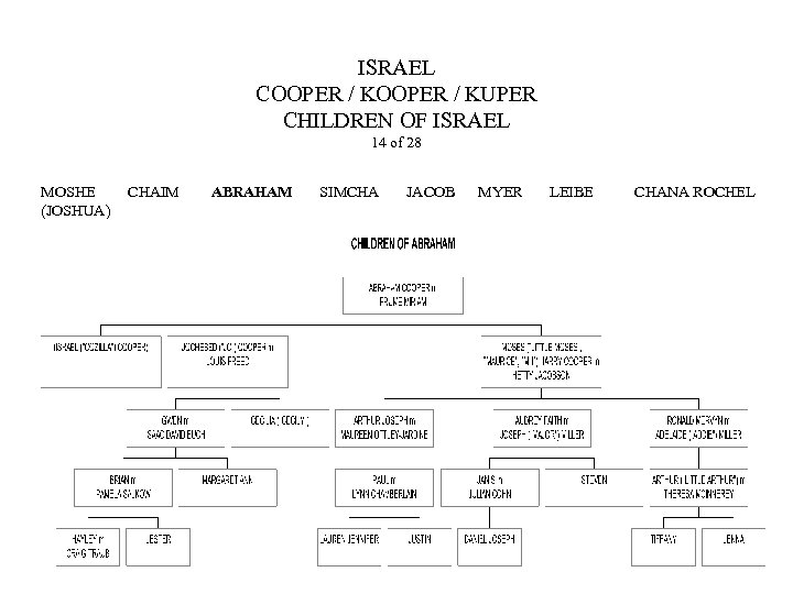 ISRAEL COOPER / KUPER CHILDREN OF ISRAEL 14 of 28 MOSHE (JOSHUA) CHAIM ABRAHAM
